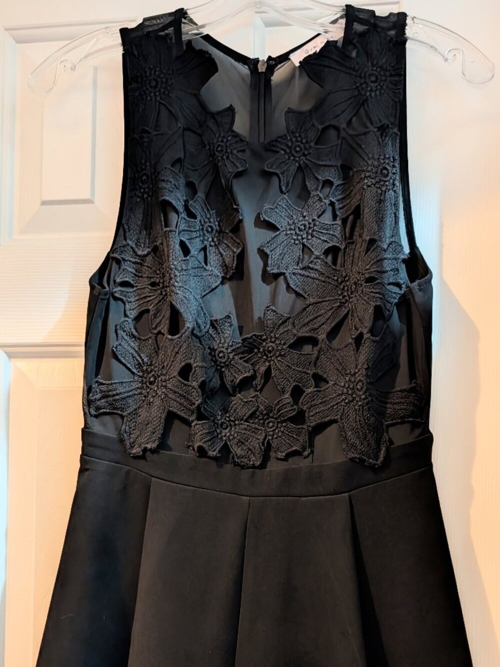 Black Floral Lace Mesh Romper / Dressy Shorts